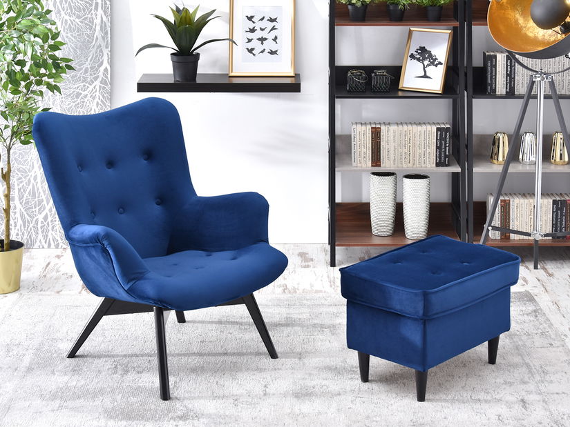 Relaxačné kreslo Florentino (tmavomodrá + čierna)