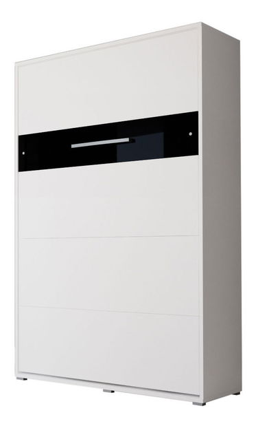 Pat pliant 140 Homer (Alb mat + Negru lucios) (vertical) (cu iluminat)