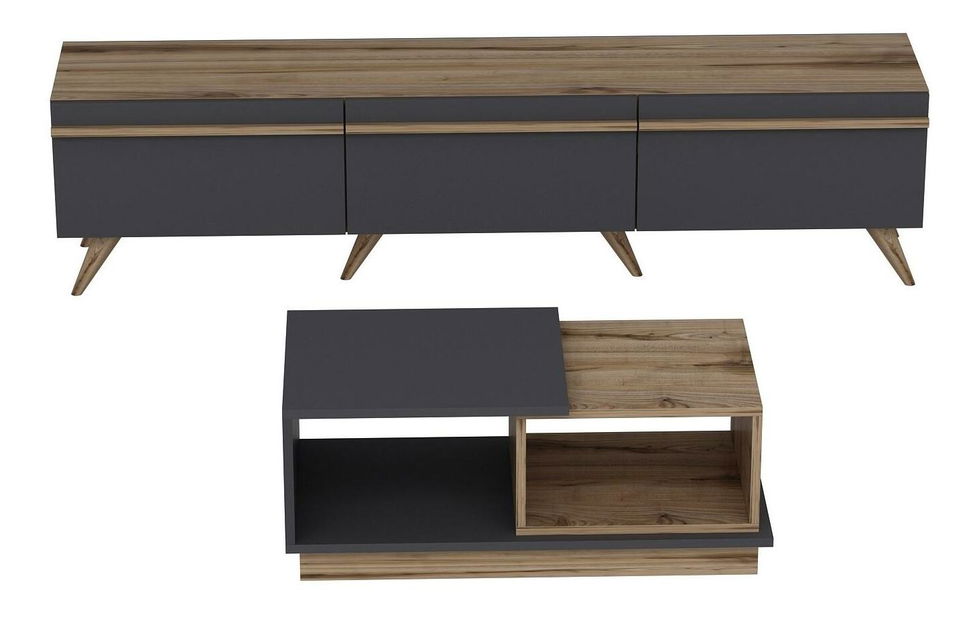 Zostava nábytku do obývacej izby Amstel (orech + antracit)