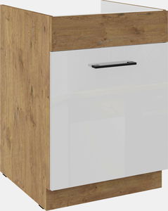 Dolná kuchynská skrinka Virion 60 ZL 1S BB (dub lancelot + biely lesk)