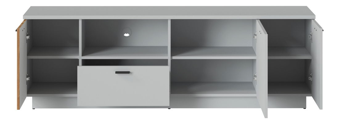 Masă TV/Dulap Veresa F04 (Cenușă + Stejar coast evoke)