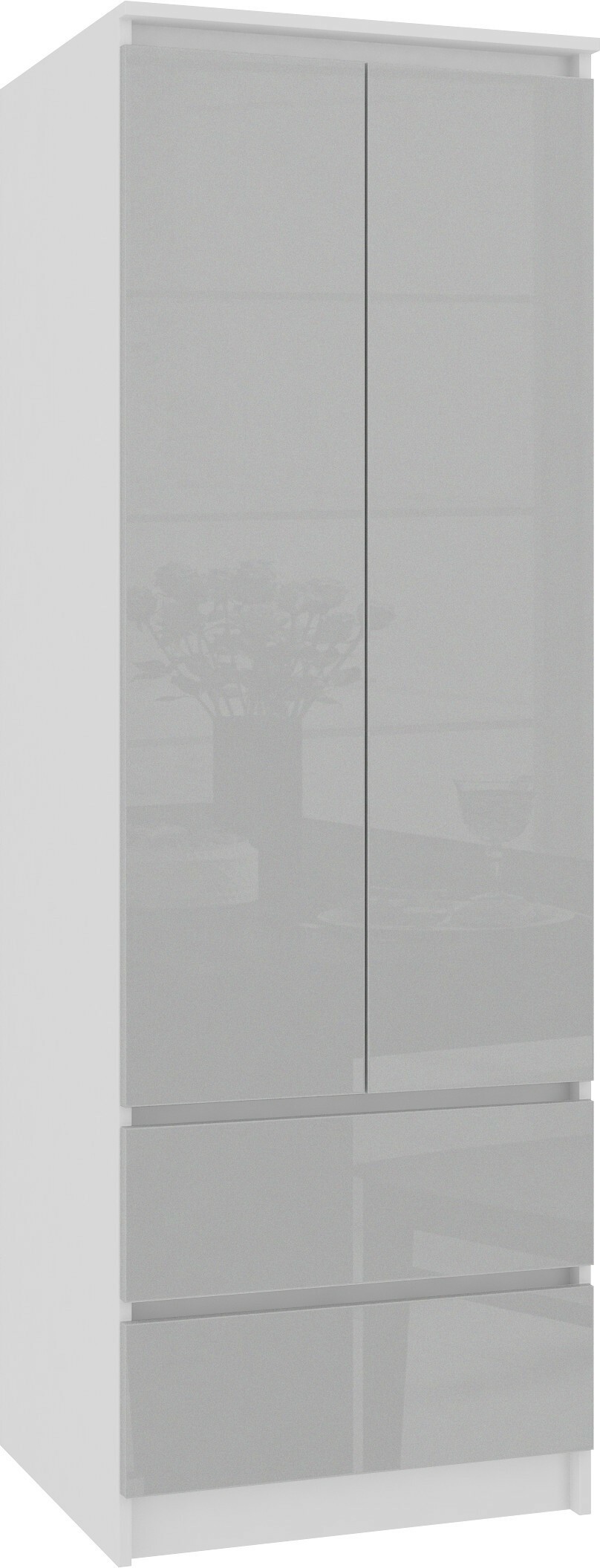 Dulap de haine Surgimiento (alb + lucios metal)