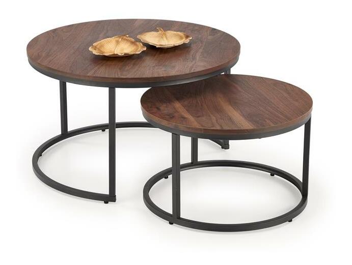 Dohányzóasztal szett (2 db.) Jacarta (dió + fekete)