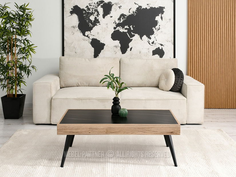 Konferenčný stolík Flock (čierny mramor + čierna)