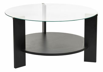 Stolić za kavu Claro (crno drvo + staklo)