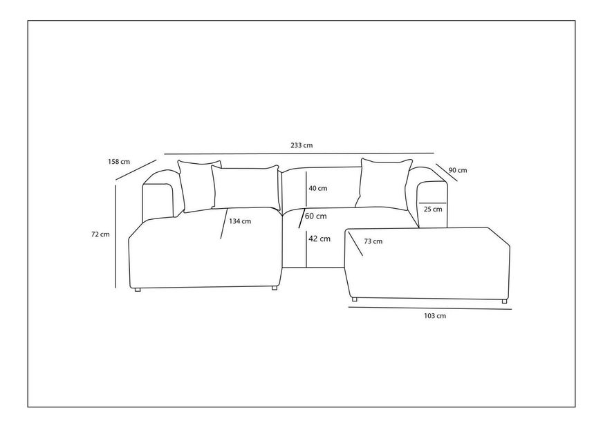 Kutna garnitura Lillybeth (L) (siva)