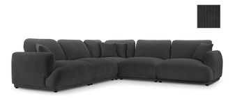 Rohová sedačka Chako (P) (čierna)