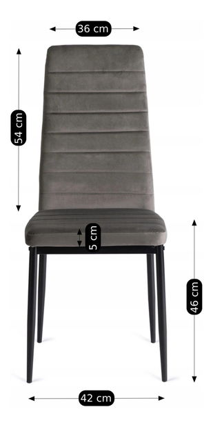 Étkezőszék Negacion (szürke bársony) 