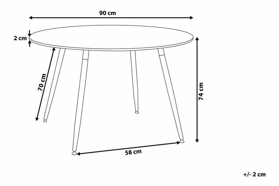 Jedálenský stôl Bono 90 (pre 4 osoby) (čierna)