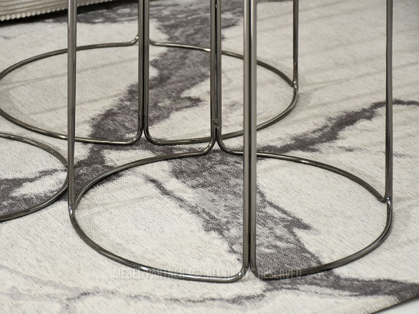 Konferenčný stolík Belianni Zest (sivý mramor + nikel)