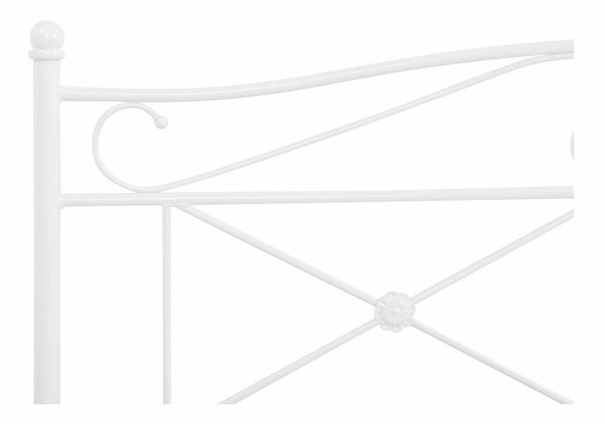 Manželská posteľ 140 cm RANDEZ (kov) (biela) (s roštom)