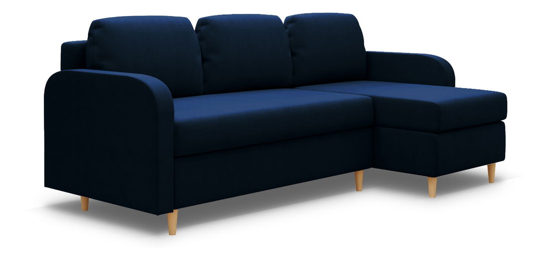 Rohová sedacia súprava Marty (P) (tmavomodrá)