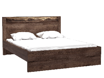 Bračni krevet 160 cm Indie 19 (s LED rasvjetom) (s podnicom) (jasen tamni)