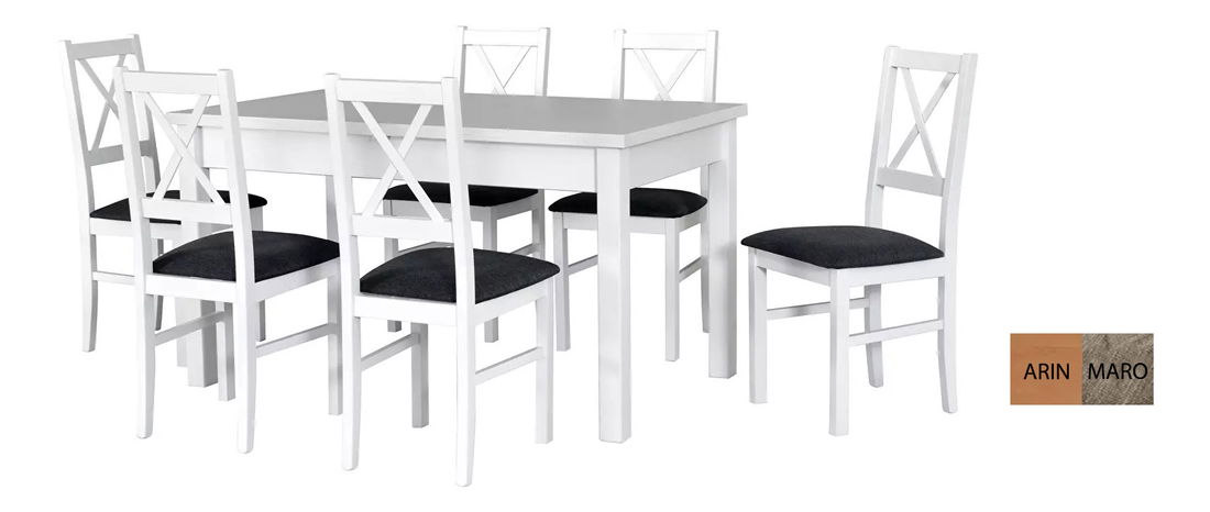 Set de sufragerie Elrin (pentru 6 până la 8 persoane) (arin + maro) *resigilat