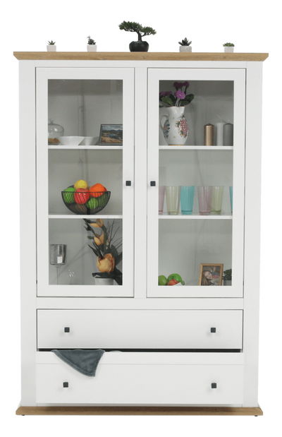 Vitrína Leoras MZ5 (biela + dub grand)