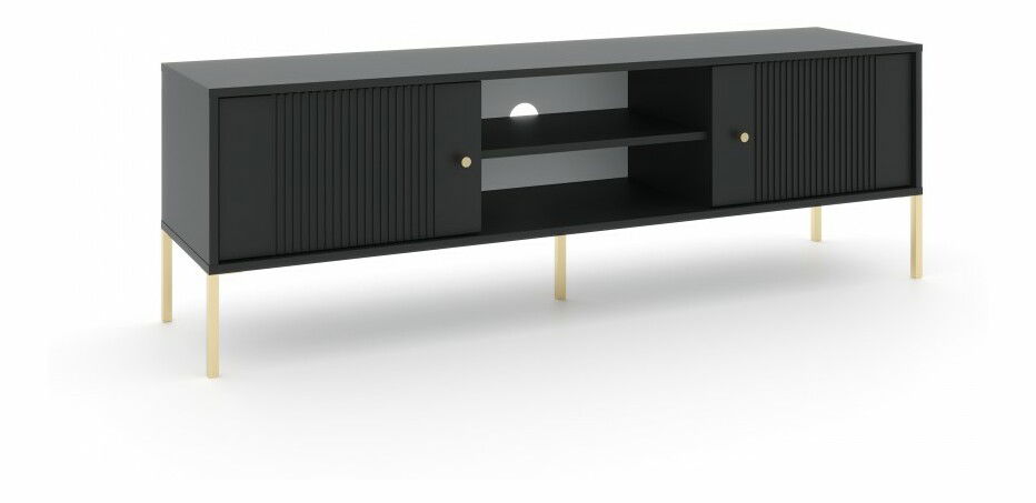TV stolík/skrinka Isae TV (čierna + zlatá)