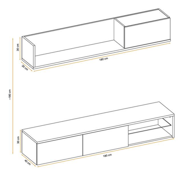 Set za dnevni boravak Dalton RSW DL (hrast sterling + bijela mat)