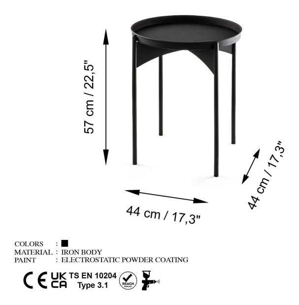 Dohányzóasztal Museli 5 (fekete) 