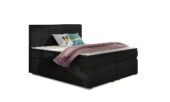 Manželská posteľ Boxspring 180 cm Abbie (čierna) (s matracmi)