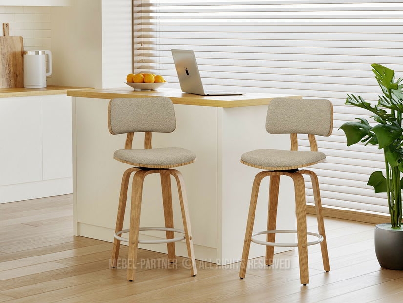 Scaun bar CH64 (bej + stejar)