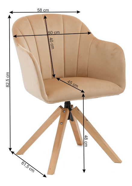 Moderné otočné kreslo Daline (béžová) *výpredaj