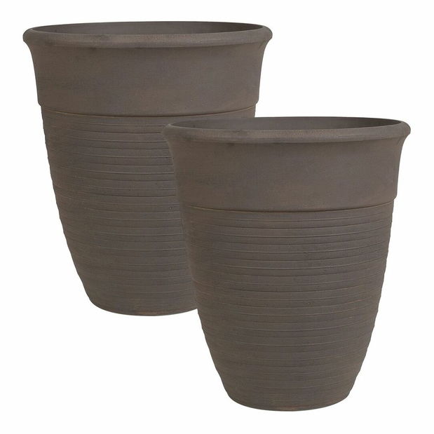 Sada 2 kvetináčov ⌀ 50 cm Katam (hnedá)