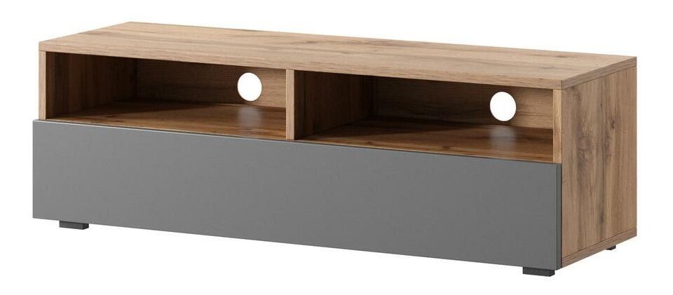 Dulap TV Redcan 100 (cu iluminat) (stejar wotan + gri)