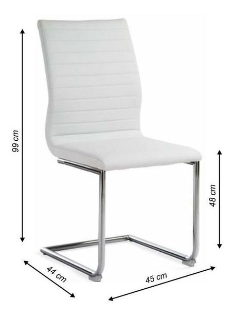 Scaun de sufragerie Olwen (Piele ecologică Alb)