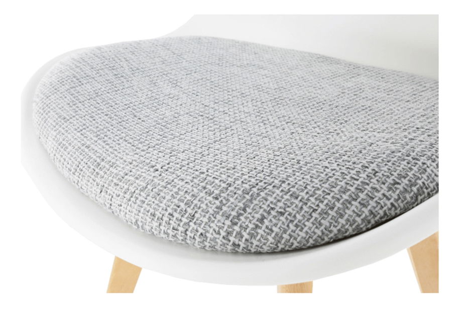 Scaun de sufragerie Damaria (alb + gri deschis)