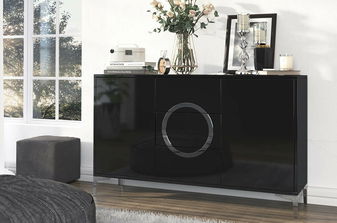 Comodă Evenna (Negru lucios)