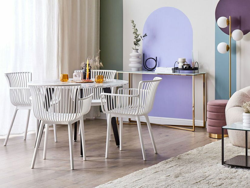 Set 4 ks jedálenských stoličiek Pexeso (biela)