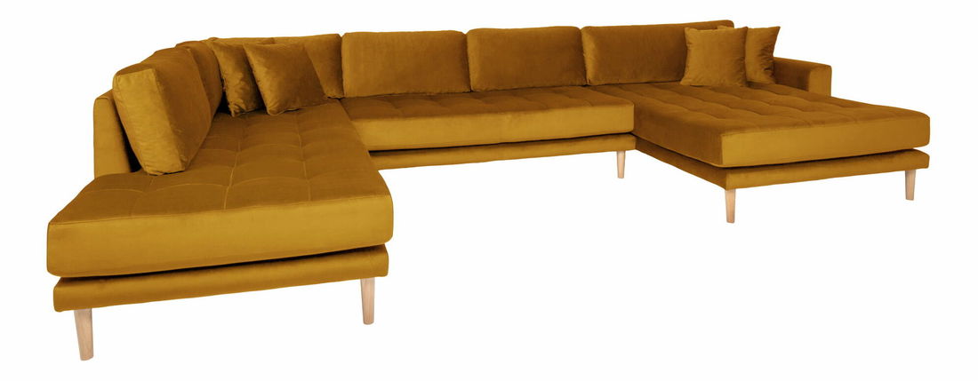 Rohová sedacia súprava v tvare U (P) Lvaveriaora U (horčicová)