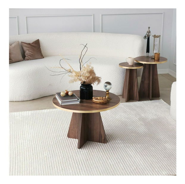 Măsuță de cafea Kabivo 1 (auriu + nuc)