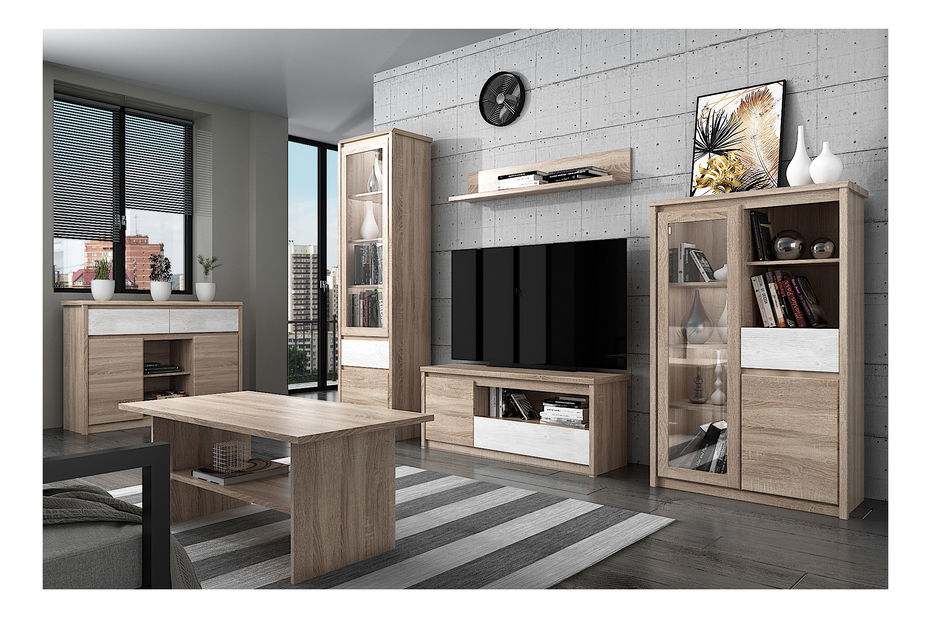 Vitrína Soledad (dub sonoma)