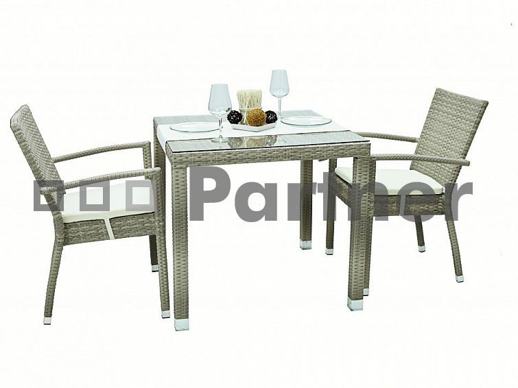 Záhradná zostava Napoli I. 1+2 (sivobéžová) (um. Ratan)