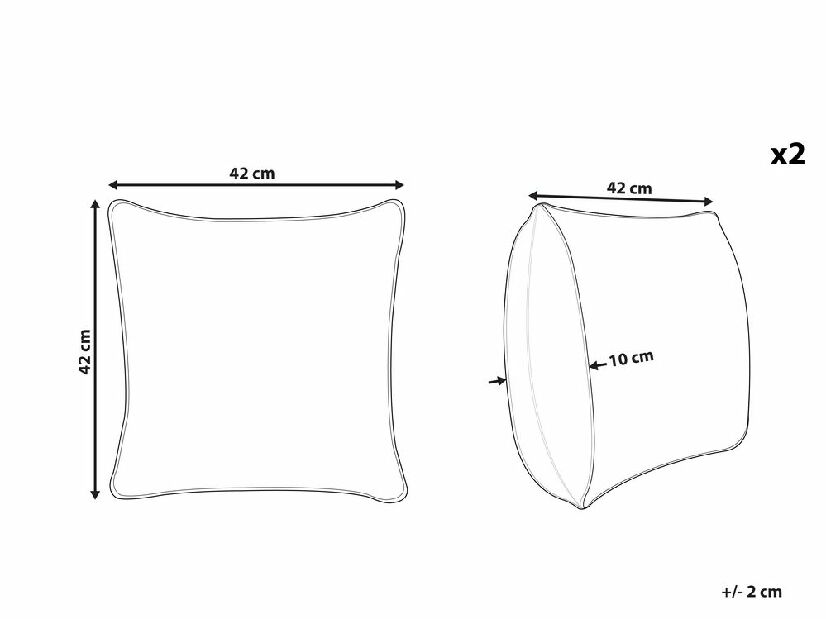 Set 2 buc perne decorative 42 x 42 cm Hakko (bej)