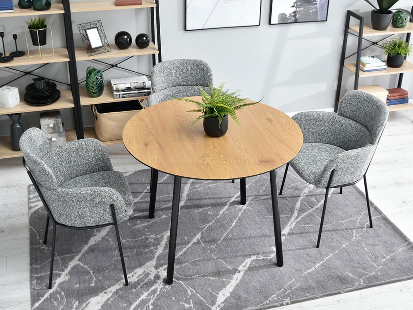 Masă de sufragerie Verda (stejar + negru)