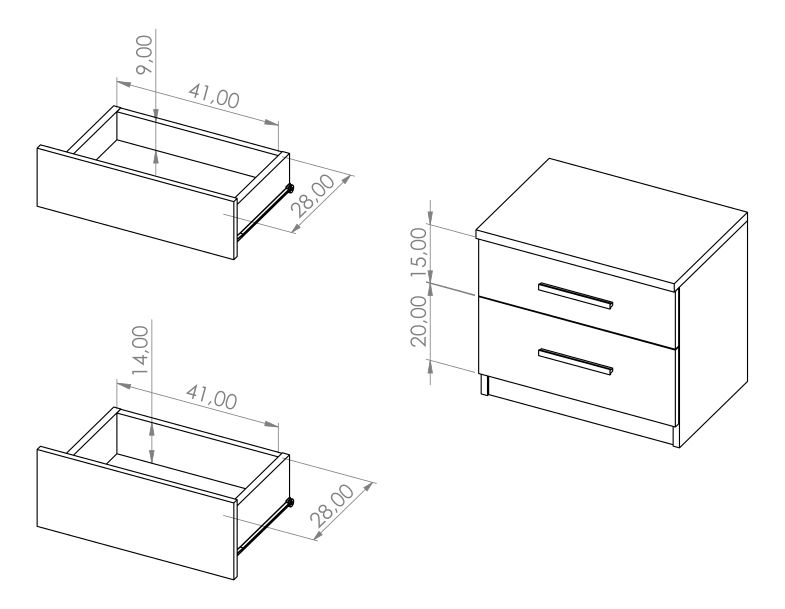 Noptieră Bonaparte NS (Stejar artisan)