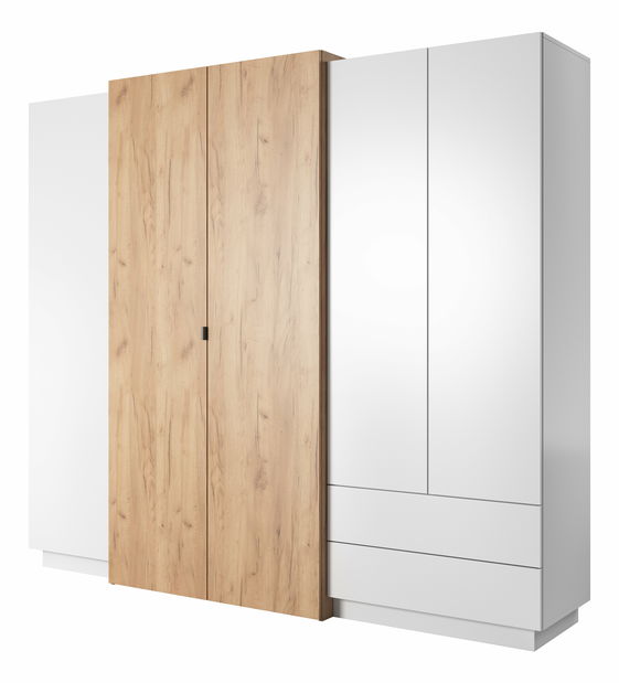 Dulap de haine Three 230 (Stejar craft auriu + Alb)