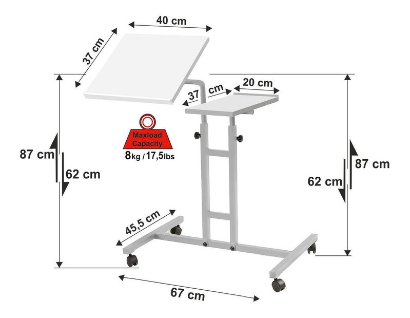 Suport pentru notebook Pobenu 2 (alb)