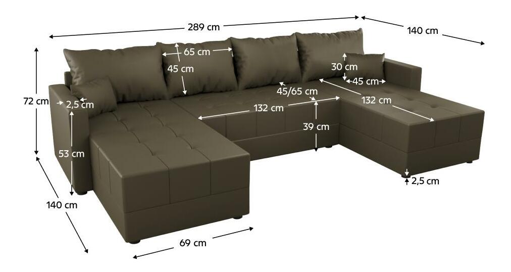 Colțar de grădină în formă de U Duna (maro)