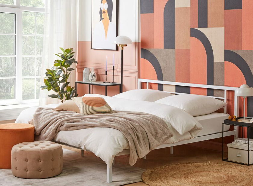 Manželská posteľ 180 cm CONNET (s roštom) (biela)