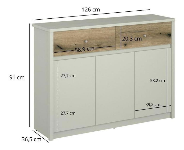 Komoda Kodro 4 (kašmir + hrast evoke) 