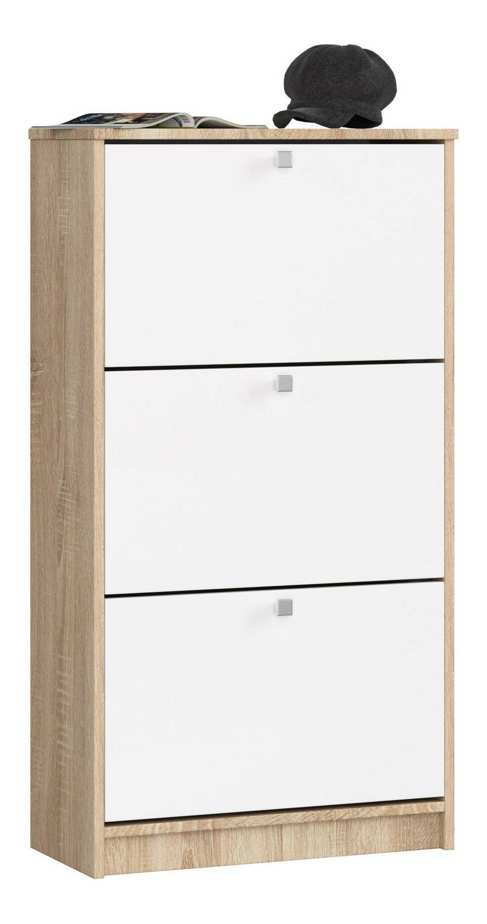 Cipőtároló Satori (sonoma tölgy + fehér)