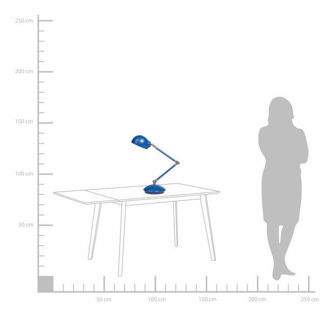 Asztali lámpa HELLER (fém) (kék)