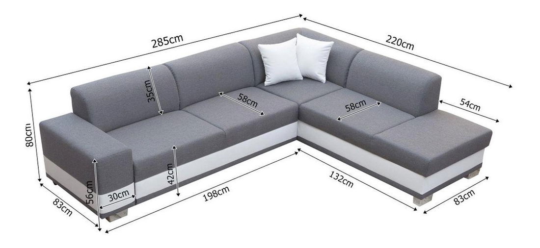 Rohová sedačka Darcia (sivá) (L)