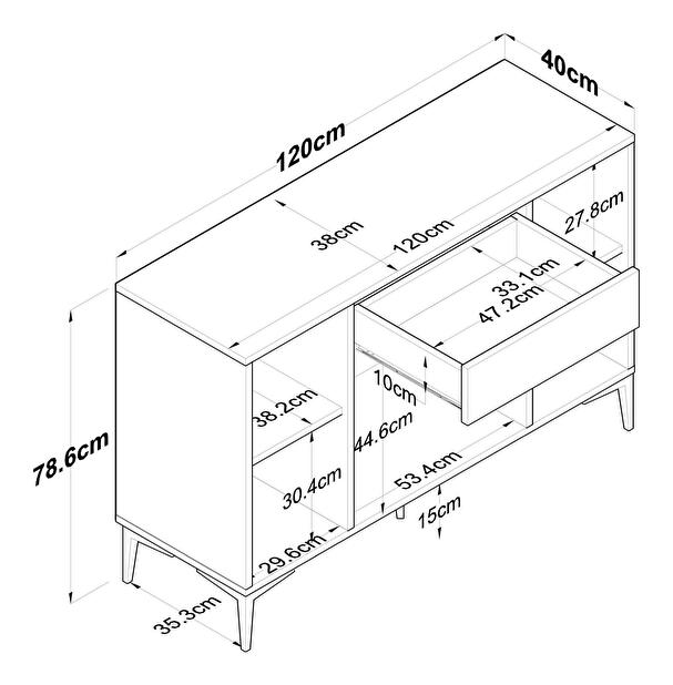 Komoda Jelena 136B (biela) 