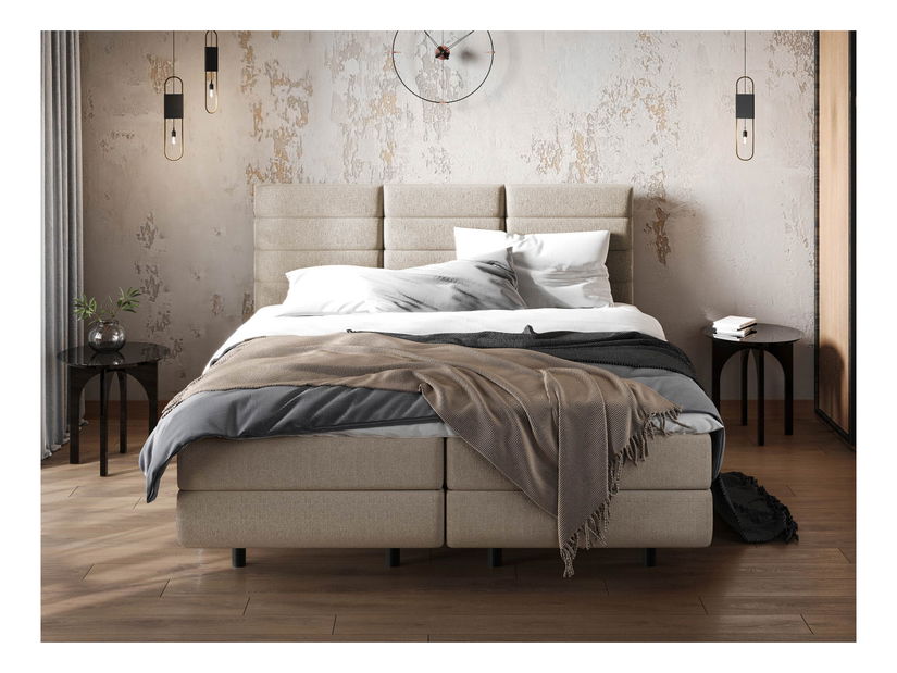 Franciaágy 180 cm Gabonapehely (világos bézs)