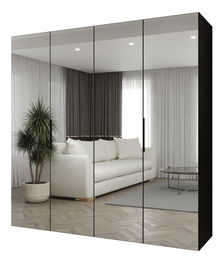 Ormar za garderobu 200 cm Mirabella 3 (crna + crna)