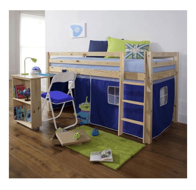 Detská posteľ s PC stolíkom 90 cm Alzaria (modrá)